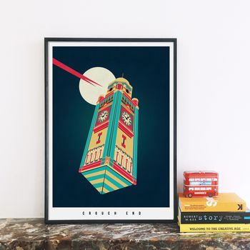 London Art Prints The Crouch End Clock Tower, 4 of 4