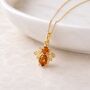 Personalised Gold Plated Sterling Silver Amber Bee Pendant Necklace, thumbnail 4 of 10