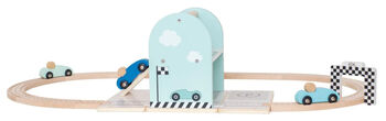 Personalised Wooden Car Racetrack Toy With Pitstop, 5 of 5