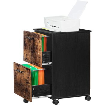 Mobile Filing Cabinet With Two Drawers File Folders, 8 of 9