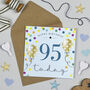 Balloon Brights 95th Birthday Card Blue, thumbnail 1 of 2