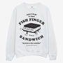 Fish Finger Sandwich Unisex Graphic Sweatshirt In White, thumbnail 5 of 5