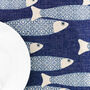 Navy Blue Ocean Shoal Linen Canvas Placemat Set, thumbnail 4 of 12