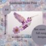 Floral Hummingbird Pressed Flower Art Print, thumbnail 4 of 4