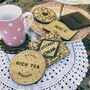 Set Of Six Wooden Biscuit Coasters, thumbnail 2 of 4
