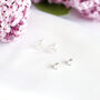 Snowflake Stud Earrings In Sterling Silver, thumbnail 4 of 7