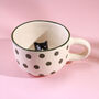 G Decor Handmade And Hand Painted Peekaboo Cats Polka Dot Mug Collection, thumbnail 5 of 8