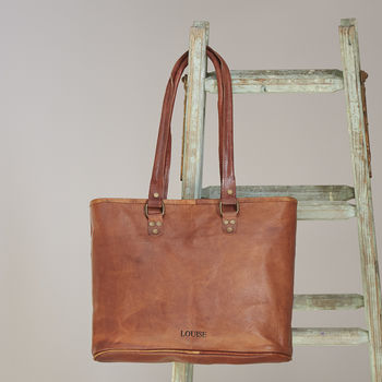 Personalised Leather Shoulder Bag, 5 of 9