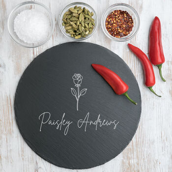 Personalised Birth Flower Cake Board Gift For Wife Friends, 6 of 12