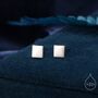 Sterling Silver Minimalist Square Stud Earrings, thumbnail 1 of 11