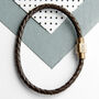 Personalised Rose Gold Plated Clasp Leather Bracelet, thumbnail 5 of 6