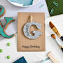 Personalised Grampie Birthday Card Wooden G Letter, thumbnail 2 of 6