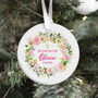 Floral Baptism Ceramic Ornament Gift For Girl, thumbnail 2 of 7