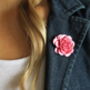 Camellia Pink Flower Brooch, thumbnail 3 of 5
