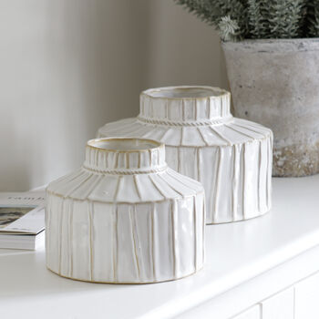 Ivory Short Ribbed Vase, 2 of 4