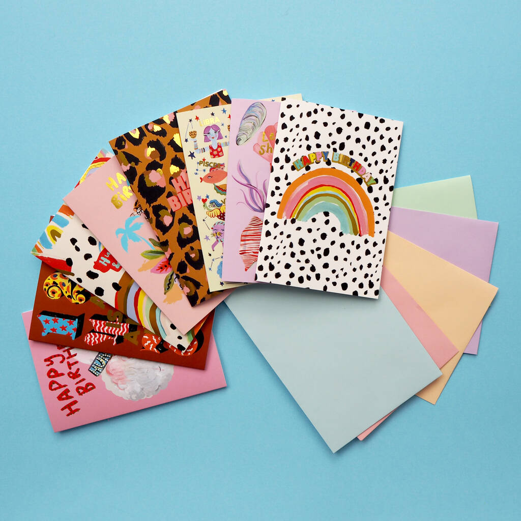 Birthday Card Bundle Eight Cards By Eleanor Bowmer