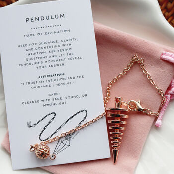 Rose Gold Coloured Pendulum For Divination, 2 of 6