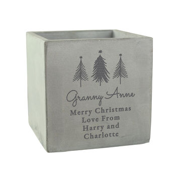 Personalised Christmas Tree Concrete Planter, 5 of 5