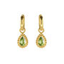 August Birthstone Peridot Gold Plated Huggie Hoop Earrings, thumbnail 2 of 12