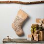 Personalised Naughty Or Nice Linen Christmas Stocking, thumbnail 4 of 4