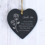 Personalised Rose Slate Heart Hanging Decoration, thumbnail 4 of 5