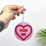 Kiss Me Heart Acrylic Charm, thumbnail 1 of 3