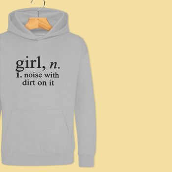 'Girl: Noise With Dirt' Definition Hoodie Jumper For Girls, 8 of 12