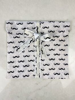 Mens Cotton Pyjamas With Moustache Print, 7 of 10