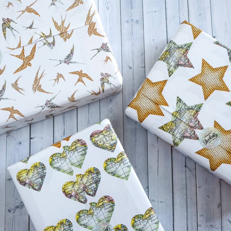Star Design Wrapping Paper Sheets By Bookishly | notonthehighstreet.com
