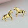 Sterling Silver And Gold Plated Origami Horse Earrings, thumbnail 2 of 6