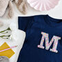 Liberty Of London Children's Personalised T Shirt Navy, thumbnail 2 of 7