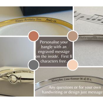 Personalised Best Friend Double Heart Bracelet In Sterling Silver, 3 of 5