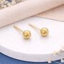 Solid 9ct Gold Diamond Cut Ball Stud Earrings – 7mm, thumbnail 1 of 3