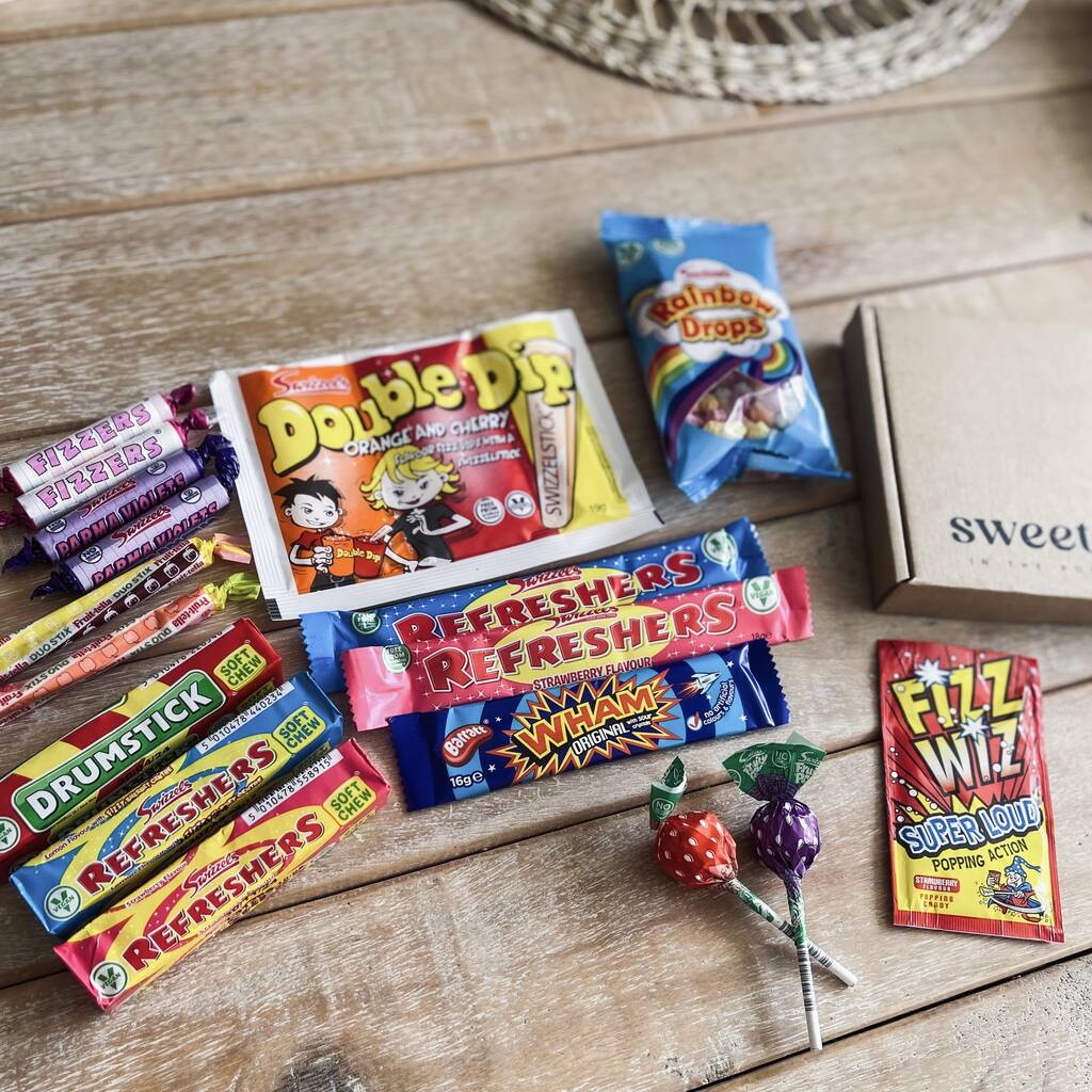 Personalised Kids Retro Sweets Letterbox Gift Box, 1 of 8