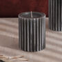 G Decor Scented Grooved Woody Dark Grey Pillar Candle, thumbnail 3 of 5