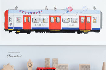 Personalised Boys Framed London Tube Train Print, 3 of 8
