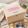 Personalised Year Milestone Wooden Memory Box 18th, 21st, 50th Birthday And Anniversary Gift, thumbnail 3 of 12