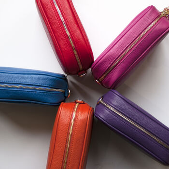 Colourful Personalised Leather Cross Body Handbag, 6 of 12