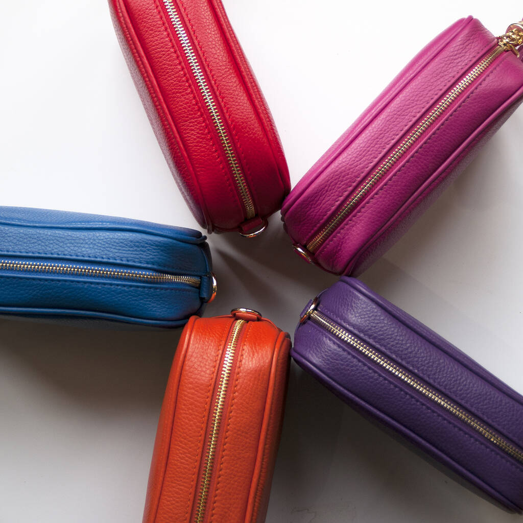 Colourful Personalised Leather Cross Body Handbag By Grace & Valour