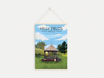 Hilly Fields Park London Travel Poster Art Print, 6 of 8