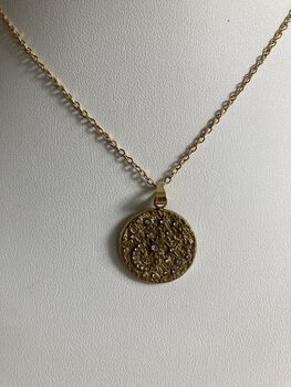 18 K Gold Pated Moon And Star Vintage Necklace, 3 of 5