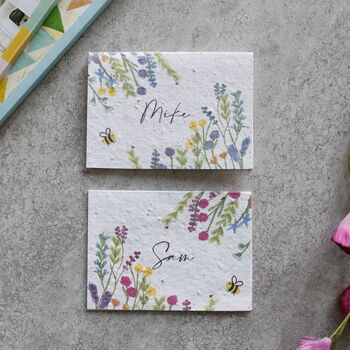 Plantable Wildflower Place Card Wedding Favours In One, 5 of 12