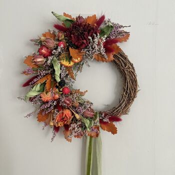 Dahlia, Heather And Blackberry Mini Autumn Wreath, 8 of 10