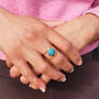 Turquoise Gemstone Gold Vermeil Played Statement Ring, thumbnail 2 of 7