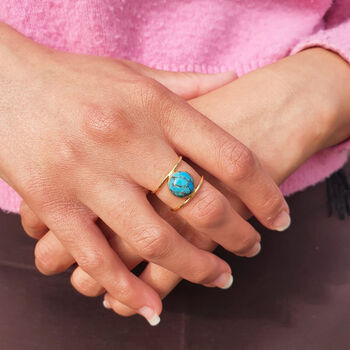 Turquoise Gemstone Gold Vermeil Played Statement Ring, 2 of 7