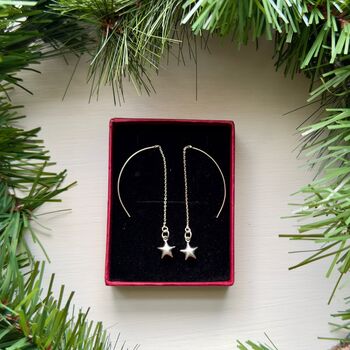 Sterling Silver Star Ear Threaders, 3 of 5