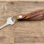 Personalised Burnt Tan Distressed Leather Keyring, thumbnail 1 of 9