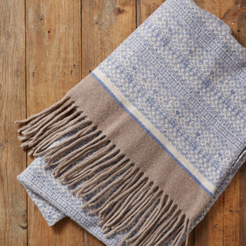 Knitted Fair Isle Blanket Wrap Ladies Scarf, 11 of 12