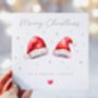 Personalised Family Santa Hats Christmas Card *Up To Six Santa Hats, thumbnail 4 of 6