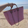 Personalised Dusky Pink Large Chain Initial Tote Bag, thumbnail 2 of 4